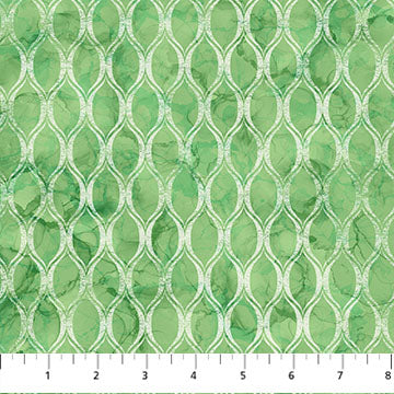 Veranda Lattice Green Cotton Fabric 44"/45" Per Yard