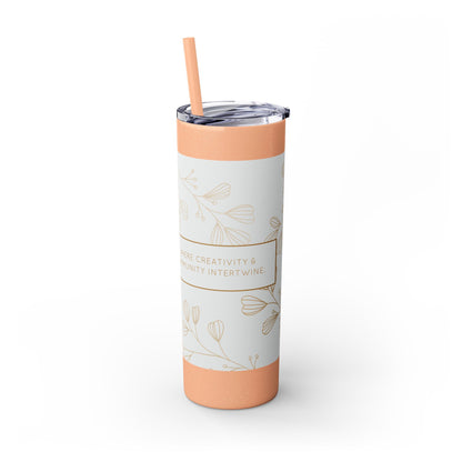 Skinny 20oz Floral Tumbler with Straw – Vintage Blossom Design