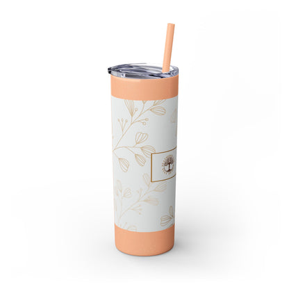Skinny 20oz Floral Tumbler with Straw – Vintage Blossom Design