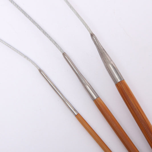 Double Pointed Bamboo Circular Knitting Needles Smooth & Lightweight | Feathered Ene