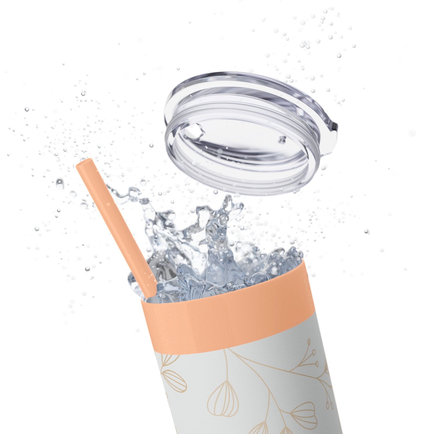 Skinny 20oz Floral Tumbler with Straw – Vintage Blossom Design