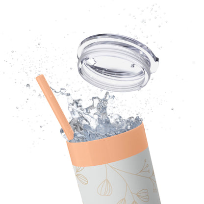 Skinny 20oz Floral Tumbler with Straw – Vintage Blossom Design