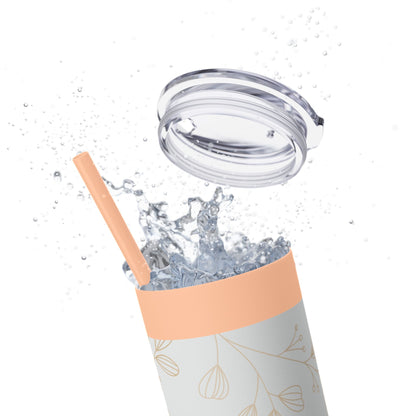 Skinny 20oz Floral Tumbler with Straw – Vintage Blossom Design