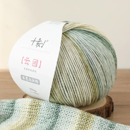 200g Ten Carved Cloud Gradual Woolen Thread  Spray Yarn DIY Hand Woven Yarn  Hook Scarf, Clothes, Hats