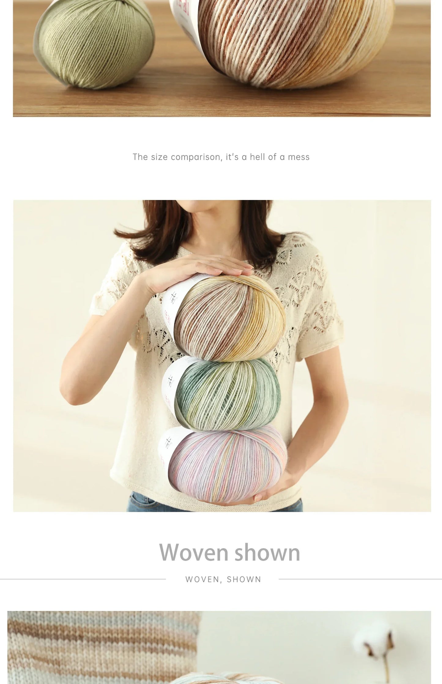 200g Ten Carved Cloud Gradual Woolen Thread  Spray Yarn DIY Hand Woven Yarn  Hook Scarf, Clothes, Hats