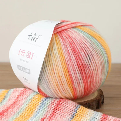 200g Ten Carved Cloud Gradual Woolen Thread  Spray Yarn DIY Hand Woven Yarn  Hook Scarf, Clothes, Hats
