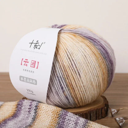 200g Ten Carved Cloud Gradual Woolen Thread  Spray Yarn DIY Hand Woven Yarn  Hook Scarf, Clothes, Hats