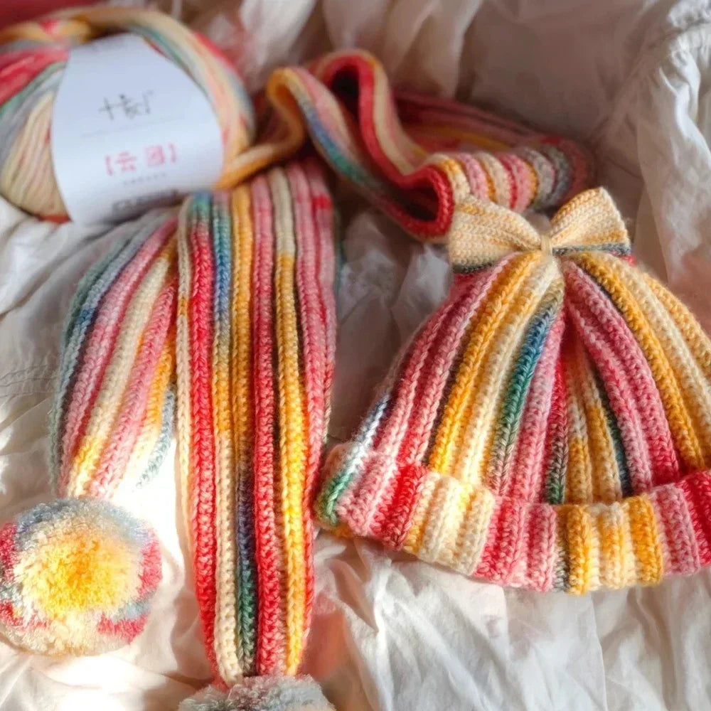 200g Ten Carved Cloud Gradual Woolen Thread  Spray Yarn DIY Hand Woven Yarn  Hook Scarf, Clothes, Hats