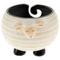 Yarn Bowl | Natural & Dark Wood + Ceramic Sheep Knitting Organizer